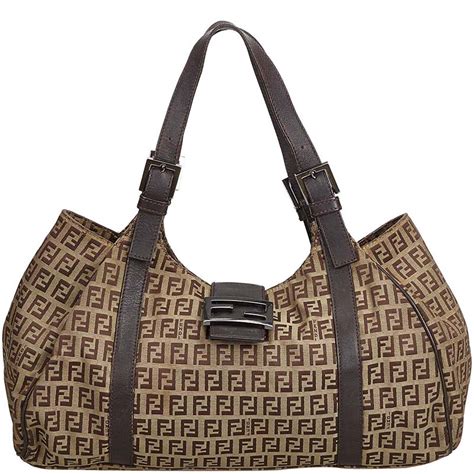 pre owned fendi canvas bag|fendi tote bag canvas.